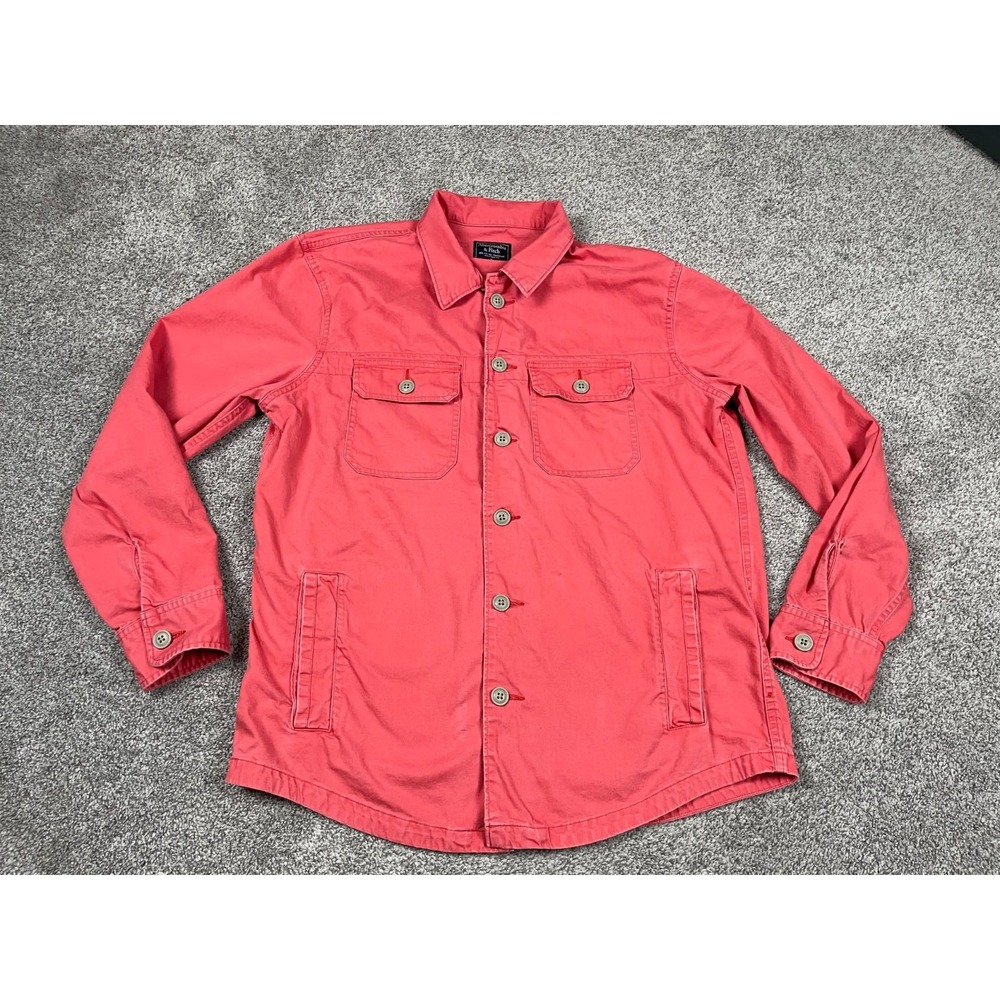Vintage Abercrombie & Fitch Jacket Womens XL Pink Denim Button Down Worn In Top